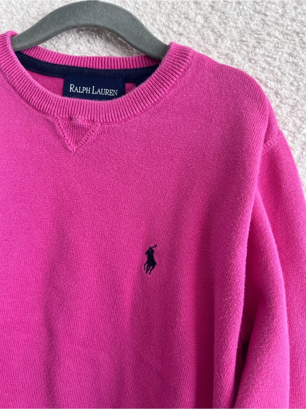 Ralph Lauren Vintage 100% Cotton Pink Sweater Long Sleeves Size Large